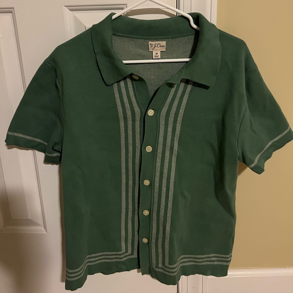 Medium J crew short sleeve sweater polo barely worn